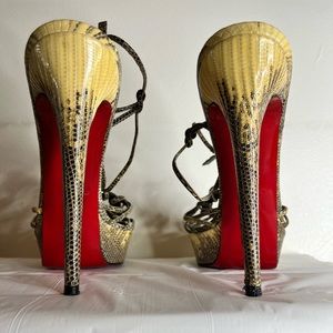 Snakeskin Christian Louboutin slingback sandals